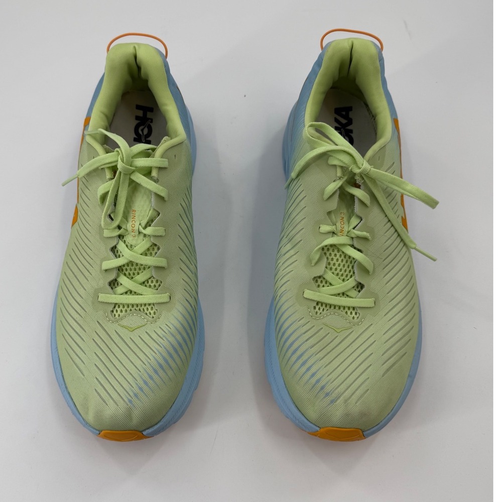 Hoka Rincon 3 Mens Running Shoes Light Blue Lime Green Size 14 2E